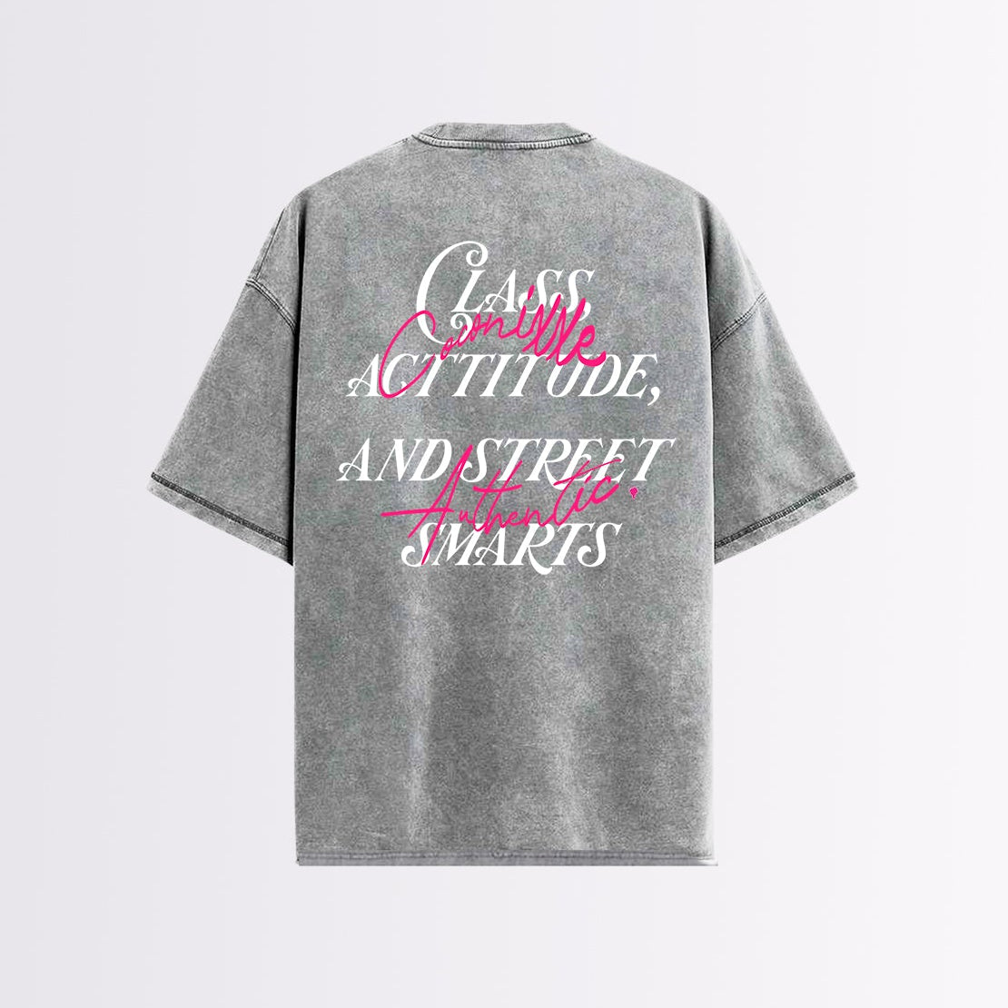 CAMISETA OVERSIZE  GRIS WASHED